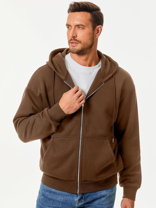 JMIERR Mens Full Zip Casual Cotton Hooded Fleece Drawstring Hoodies Pullover Sweatshirts Casual Long Sleeve Shirts - Image 67