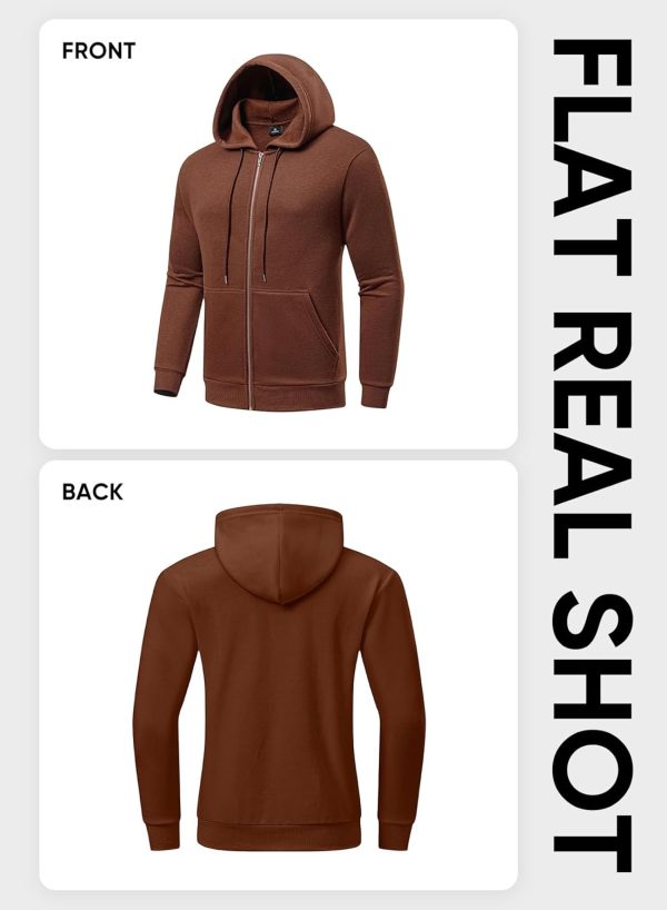 JMIERR Mens Full Zip Casual Cotton Hooded Fleece Drawstring Hoodies Pullover Sweatshirts Casual Long Sleeve Shirts - Image 71