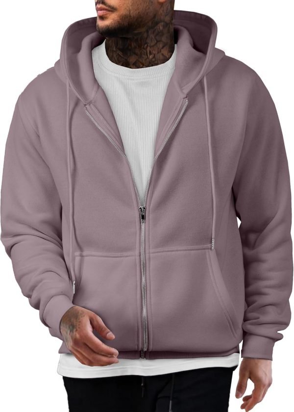 JMIERR Mens Full Zip Casual Cotton Hooded Fleece Drawstring Hoodies Pullover Sweatshirts Casual Long Sleeve Shirts - Image 73