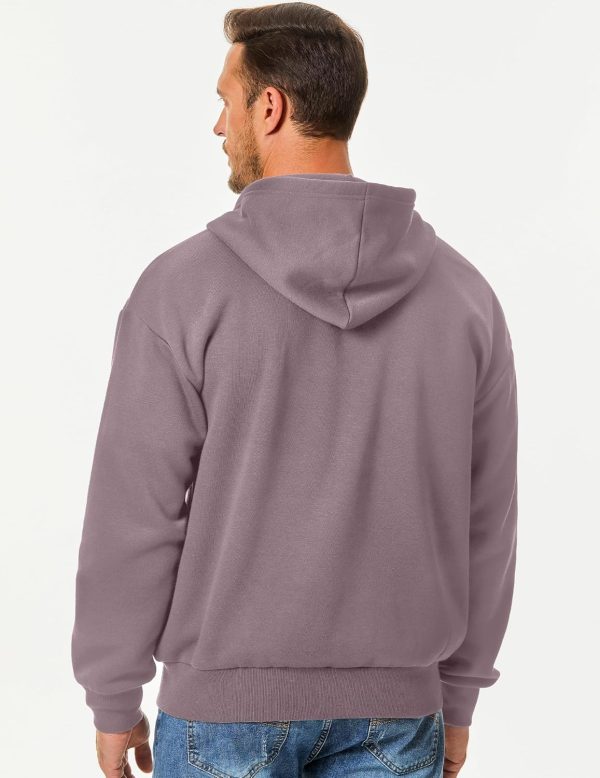 JMIERR Mens Full Zip Casual Cotton Hooded Fleece Drawstring Hoodies Pullover Sweatshirts Casual Long Sleeve Shirts - Image 75