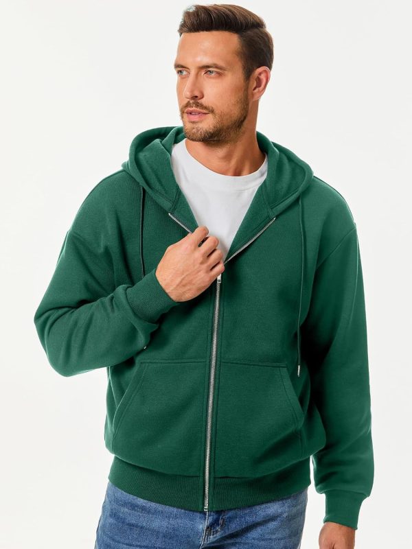 JMIERR Mens Full Zip Casual Cotton Hooded Fleece Drawstring Hoodies Pullover Sweatshirts Casual Long Sleeve Shirts - Image 78
