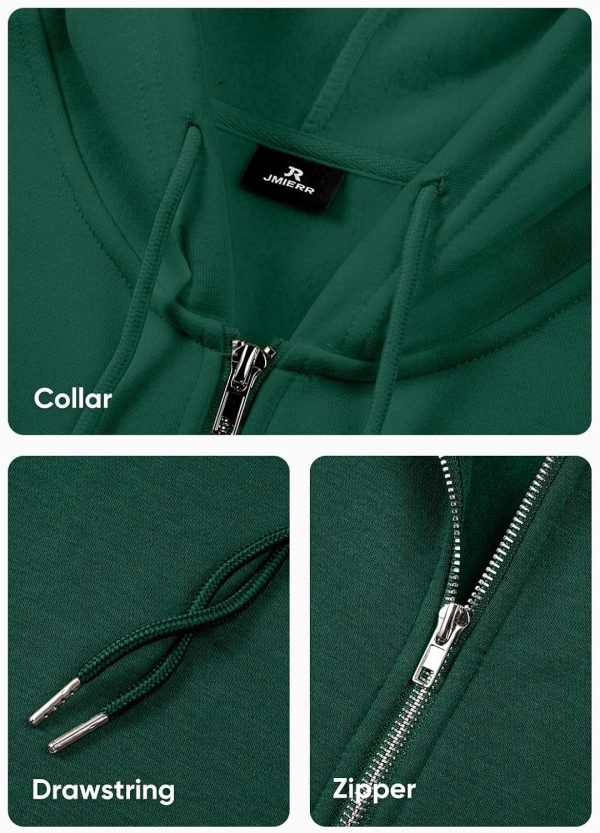 JMIERR Mens Full Zip Casual Cotton Hooded Fleece Drawstring Hoodies Pullover Sweatshirts Casual Long Sleeve Shirts - Image 82
