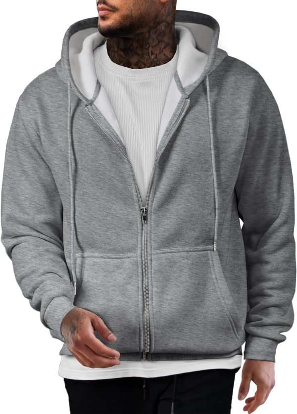 JMIERR Mens Full Zip Casual Cotton Hooded Fleece Drawstring Hoodies Pullover Sweatshirts Casual Long Sleeve Shirts - Image 85