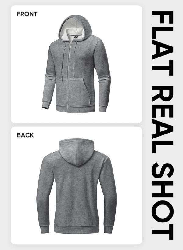 JMIERR Mens Full Zip Casual Cotton Hooded Fleece Drawstring Hoodies Pullover Sweatshirts Casual Long Sleeve Shirts - Image 91