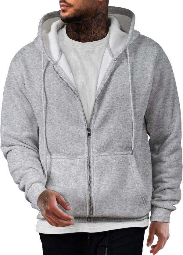 JMIERR Mens Full Zip Casual Cotton Hooded Fleece Drawstring Hoodies Pullover Sweatshirts Casual Long Sleeve Shirts - Image 93