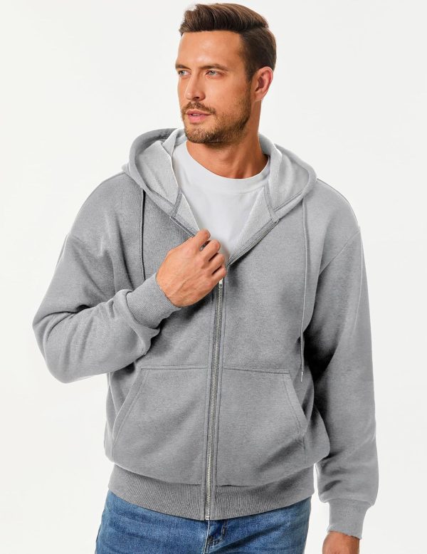 JMIERR Mens Full Zip Casual Cotton Hooded Fleece Drawstring Hoodies Pullover Sweatshirts Casual Long Sleeve Shirts - Image 94