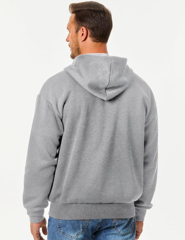 JMIERR Mens Full Zip Casual Cotton Hooded Fleece Drawstring Hoodies Pullover Sweatshirts Casual Long Sleeve Shirts - Image 95
