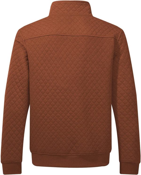 JMIERR Men's Quilted Sweatshirt Casual Long Sleeve Outdoor Stand Collar Button Pullover Sweatshirts - Image 7