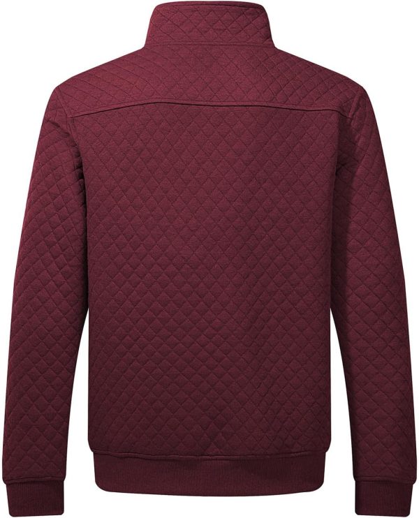 JMIERR Men's Quilted Sweatshirt Casual Long Sleeve Outdoor Stand Collar Button Pullover Sweatshirts - Image 79