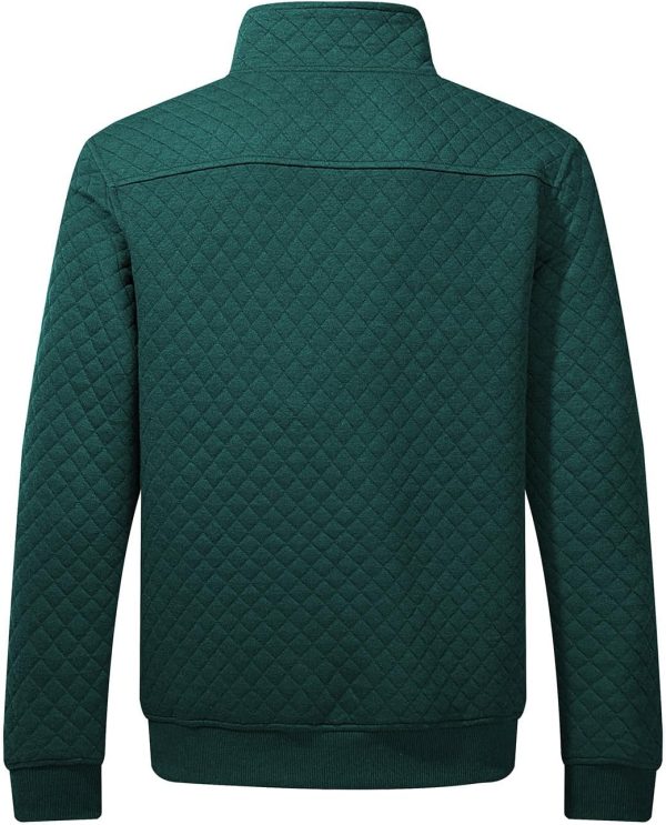 JMIERR Men's Quilted Sweatshirt Casual Long Sleeve Outdoor Stand Collar Button Pullover Sweatshirts - Image 134