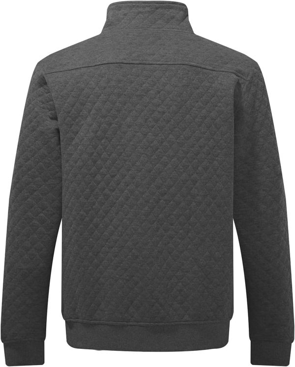 JMIERR Men's Quilted Sweatshirt Casual Long Sleeve Outdoor Stand Collar Button Pullover Sweatshirts - Image 150