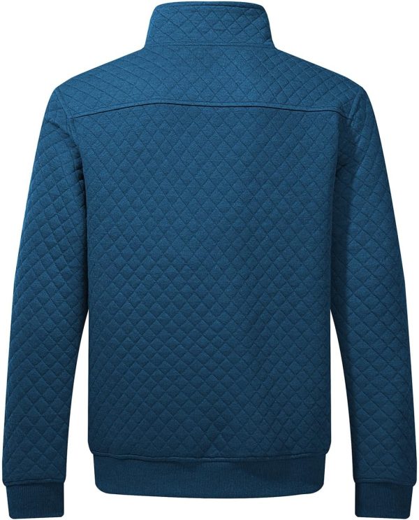 JMIERR Men's Quilted Sweatshirt Casual Long Sleeve Outdoor Stand Collar Button Pullover Sweatshirts - Image 166