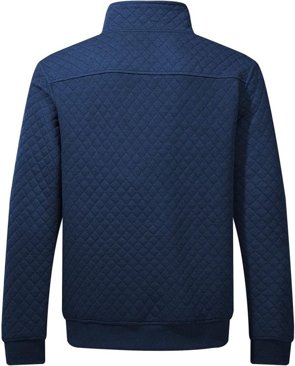 JMIERR Men's Quilted Sweatshirt Casual Long Sleeve Outdoor Stand Collar Button Pullover Sweatshirts - Image 174