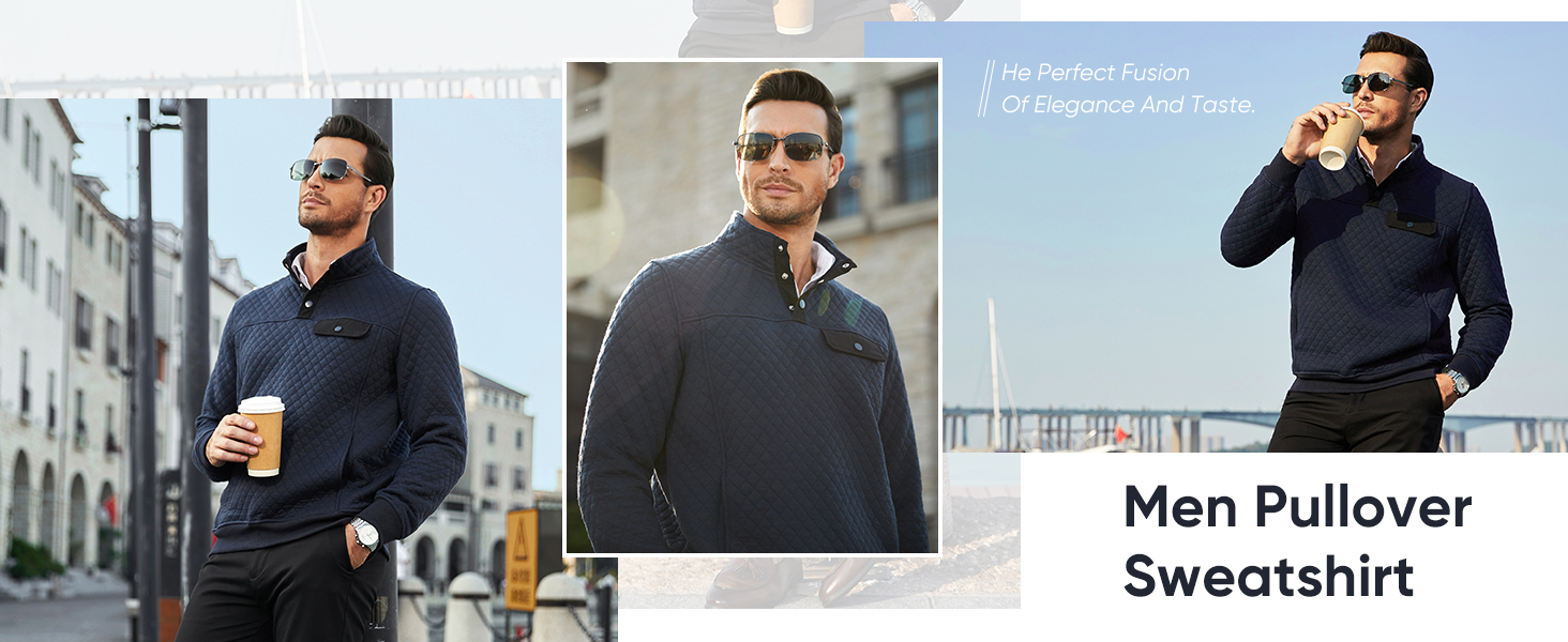 JMIERR Men's Quilted Sweatshirt