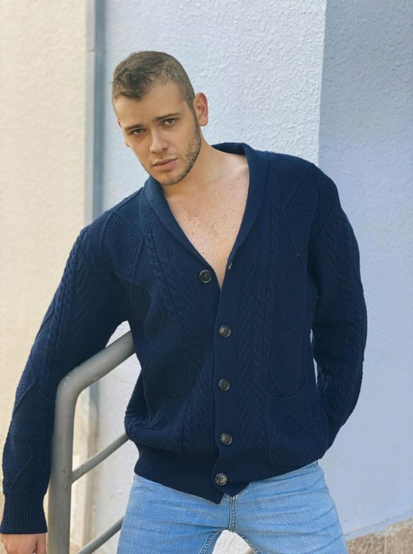 JMIERR Men's Casual Long Sleeve Shawl Collar Buttons Down Cable Knit Cardigan Sweater with Pockets - Image 77
