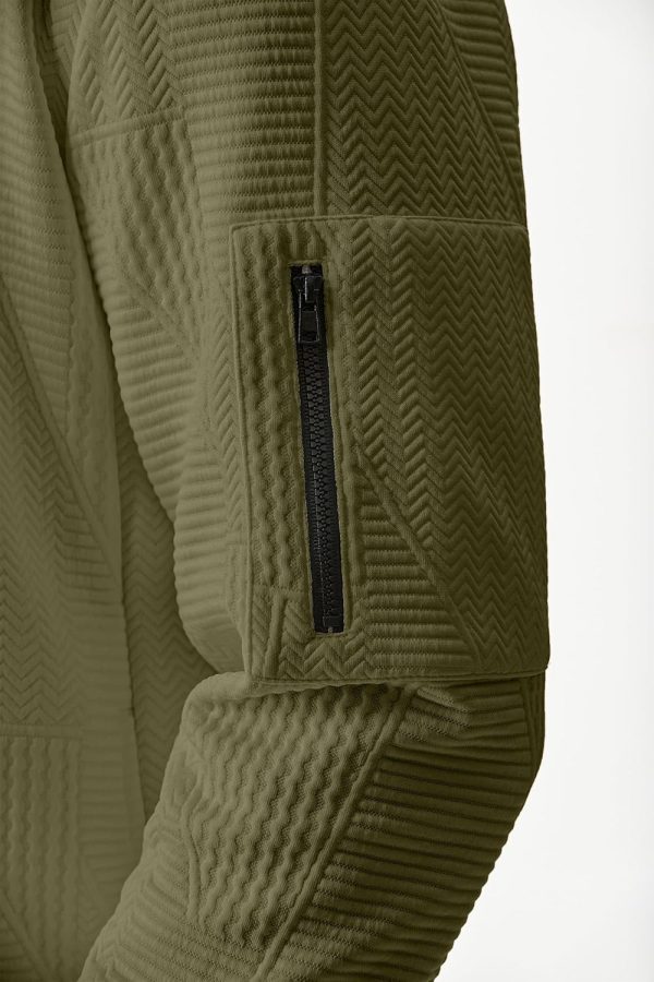 JMIERR Mens Casual Jacquard Bomber Jackets Color-Block Lightweight Varsity Jacket Fashion Zipper Coat with Pockets - Image 3