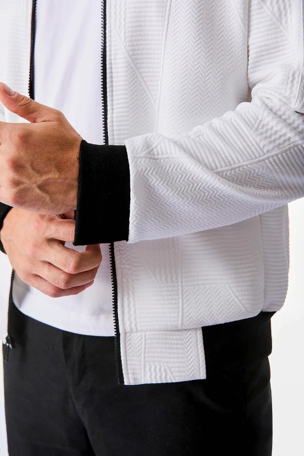 JMIERR Mens Casual Jacquard Bomber Jackets Color-Block Lightweight Varsity Jacket Fashion Zipper Coat with Pockets - Image 19