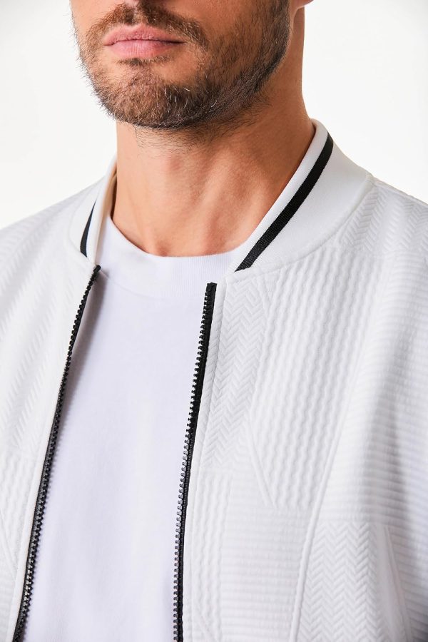 JMIERR Mens Casual Jacquard Bomber Jackets Color-Block Lightweight Varsity Jacket Fashion Zipper Coat with Pockets - Image 21