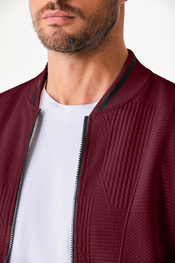 JMIERR Mens Casual Jacquard Bomber Jackets Color-Block Lightweight Varsity Jacket Fashion Zipper Coat with Pockets - Image 45