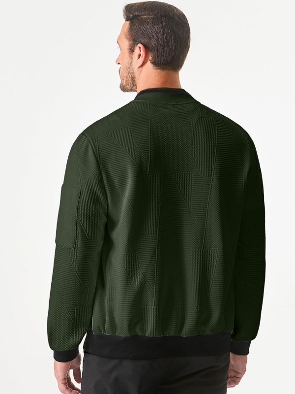 JMIERR Mens Casual Jacquard Bomber Jackets Color-Block Lightweight Varsity Jacket Fashion Zipper Coat with Pockets - Image 66