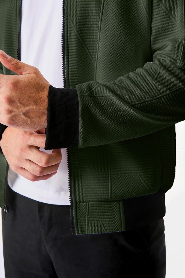 JMIERR Mens Casual Jacquard Bomber Jackets Color-Block Lightweight Varsity Jacket Fashion Zipper Coat with Pockets - Image 67