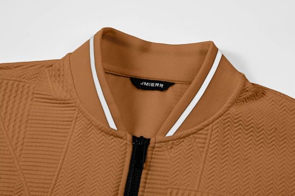 JMIERR Mens Casual Jacquard Bomber Jackets Color-Block Lightweight Varsity Jacket Fashion Zipper Coat with Pockets - Image 79