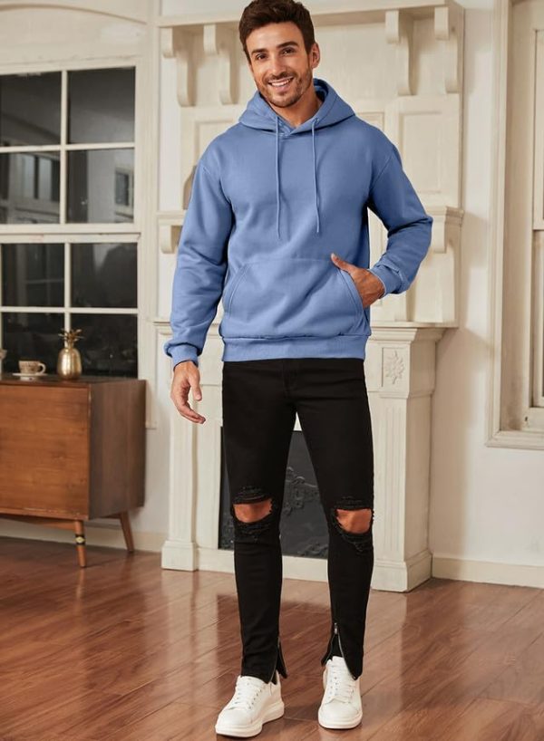JMIERR Mens Casual Cotton Hooded Collar Drawstring Hoodies Pullover Sweatshirts Casual Long Sleeve Shirts - Image 20