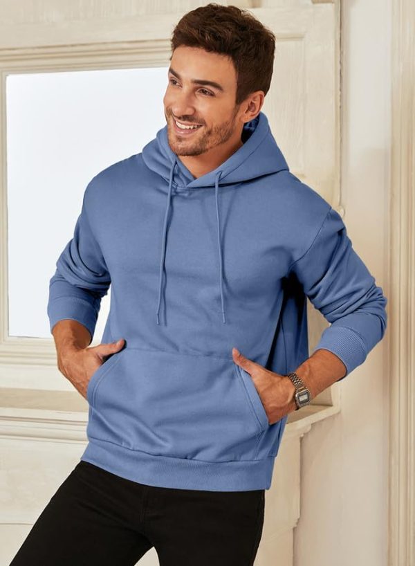 JMIERR Mens Casual Cotton Hooded Collar Drawstring Hoodies Pullover Sweatshirts Casual Long Sleeve Shirts - Image 21