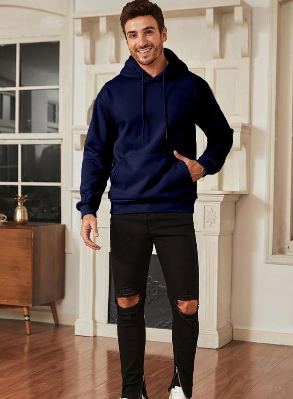 JMIERR Mens Casual Cotton Hooded Collar Drawstring Hoodies Pullover Sweatshirts Casual Long Sleeve Shirts - Image 28