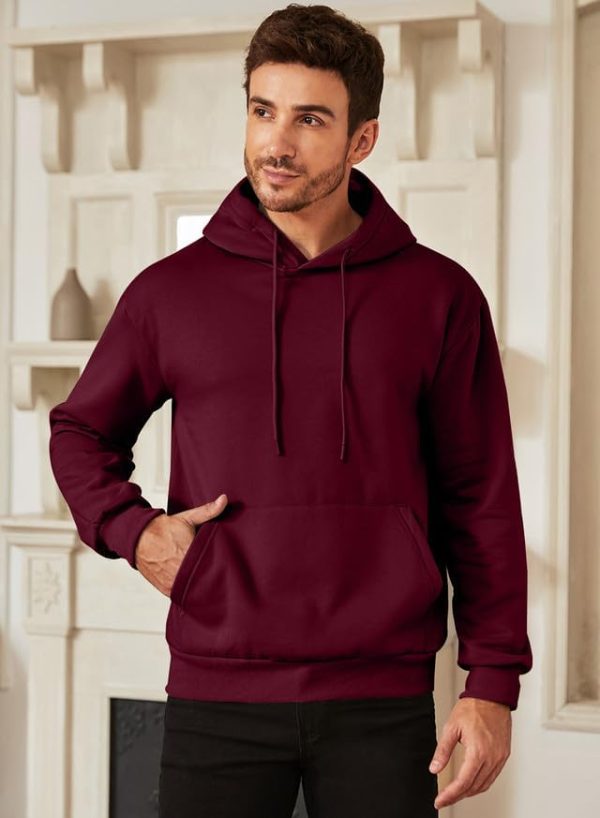 JMIERR Mens Casual Cotton Hooded Collar Drawstring Hoodies Pullover Sweatshirts Casual Long Sleeve Shirts - Image 33