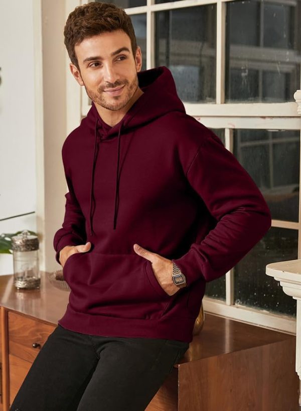 JMIERR Mens Casual Cotton Hooded Collar Drawstring Hoodies Pullover Sweatshirts Casual Long Sleeve Shirts - Image 36