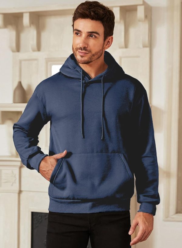 JMIERR Mens Casual Cotton Hooded Collar Drawstring Hoodies Pullover Sweatshirts Casual Long Sleeve Shirts - Image 49