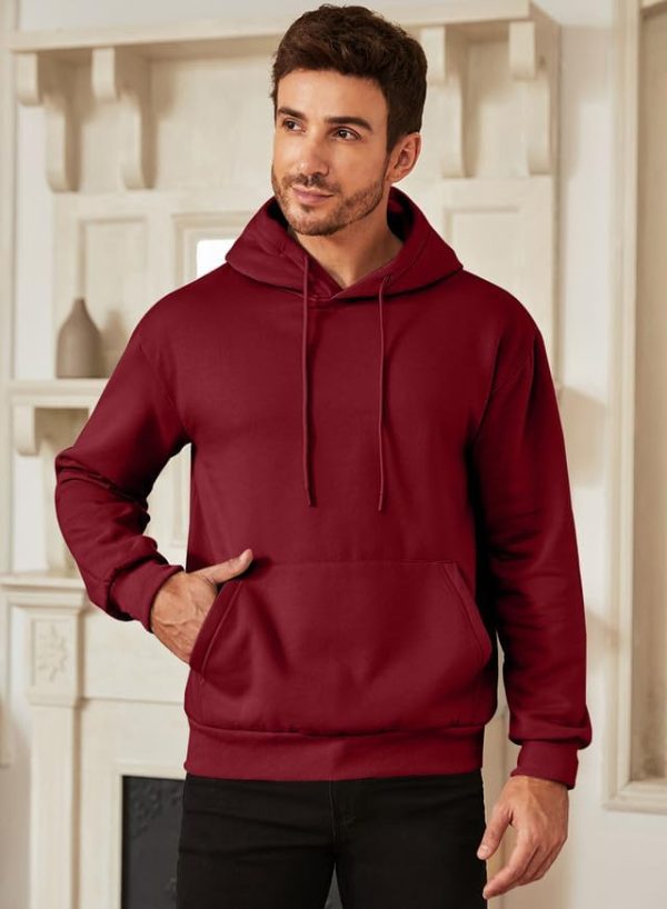 JMIERR Mens Casual Cotton Hooded Collar Drawstring Hoodies Pullover Sweatshirts Casual Long Sleeve Shirts - Image 70