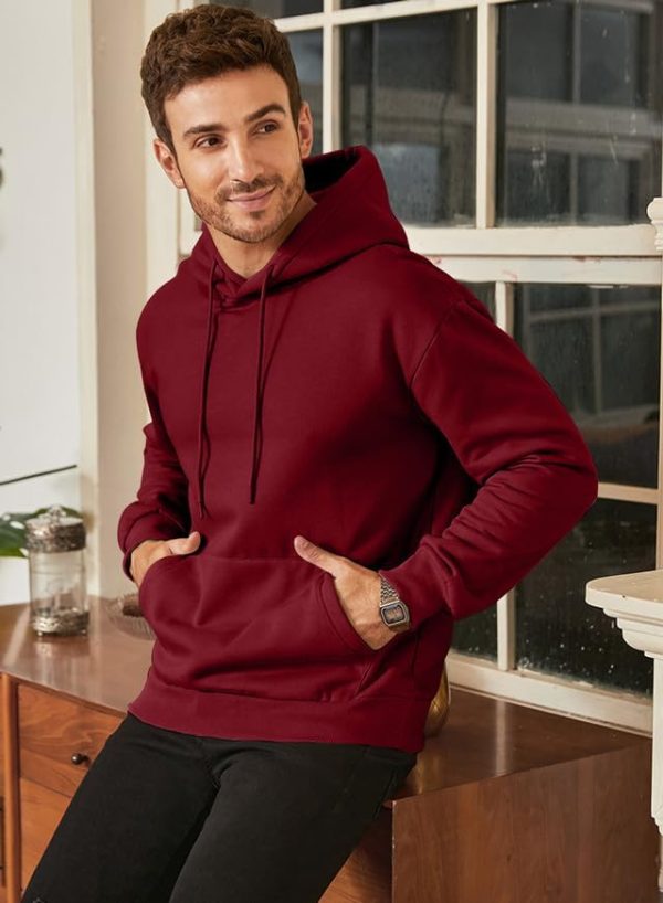 JMIERR Mens Casual Cotton Hooded Collar Drawstring Hoodies Pullover Sweatshirts Casual Long Sleeve Shirts - Image 73