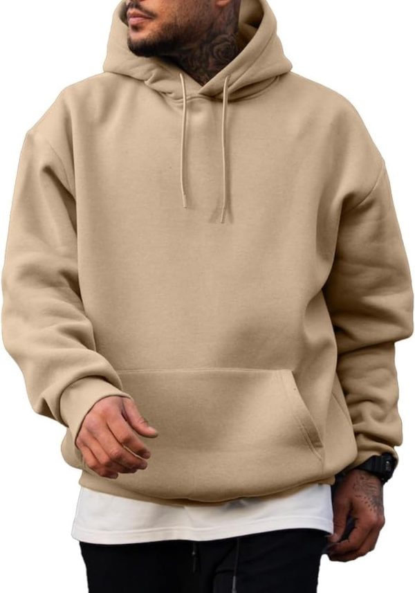 JMIERR Mens Casual Cotton Hooded Collar Drawstring Hoodies Pullover Sweatshirts Casual Long Sleeve Shirts - Image 76