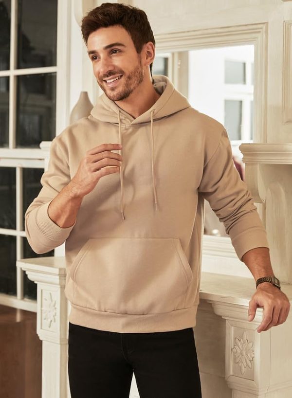 JMIERR Mens Casual Cotton Hooded Collar Drawstring Hoodies Pullover Sweatshirts Casual Long Sleeve Shirts - Image 81