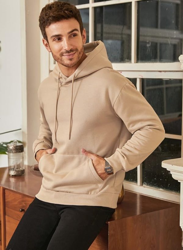 JMIERR Mens Casual Cotton Hooded Collar Drawstring Hoodies Pullover Sweatshirts Casual Long Sleeve Shirts - Image 82