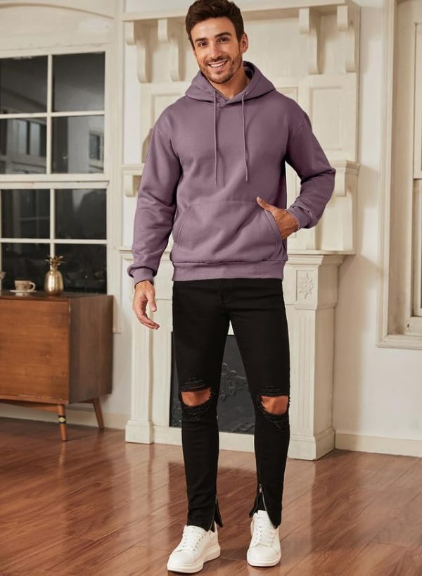 JMIERR Mens Casual Cotton Hooded Collar Drawstring Hoodies Pullover Sweatshirts Casual Long Sleeve Shirts - Image 102