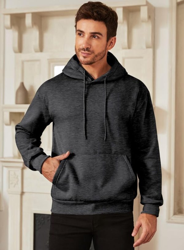 JMIERR Mens Casual Cotton Hooded Collar Drawstring Hoodies Pullover Sweatshirts Casual Long Sleeve Shirts - Image 116