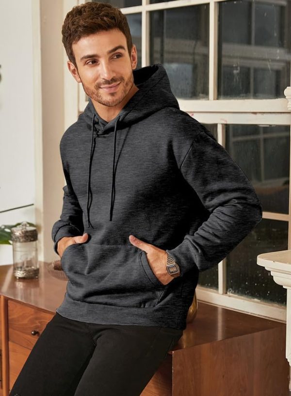 JMIERR Mens Casual Cotton Hooded Collar Drawstring Hoodies Pullover Sweatshirts Casual Long Sleeve Shirts - Image 119