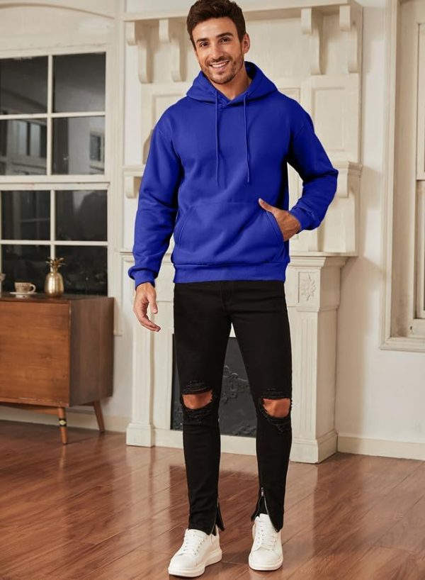 JMIERR Mens Casual Cotton Hooded Collar Drawstring Hoodies Pullover Sweatshirts Casual Long Sleeve Shirts - Image 126