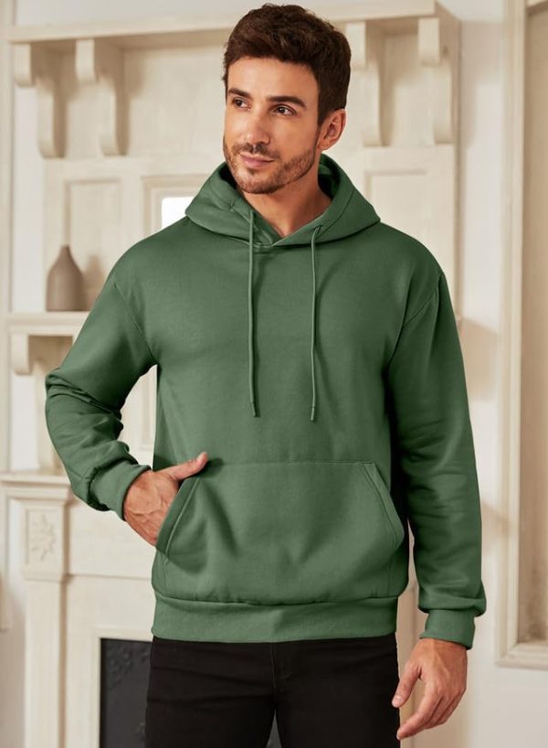 JMIERR Mens Casual Cotton Hooded Collar Drawstring Hoodies Pullover Sweatshirts Casual Long Sleeve Shirts - Image 132