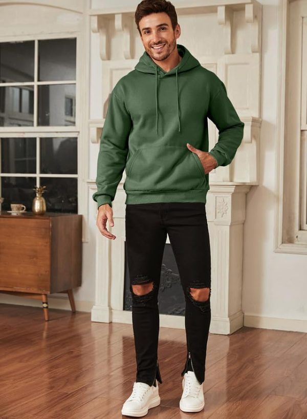 JMIERR Mens Casual Cotton Hooded Collar Drawstring Hoodies Pullover Sweatshirts Casual Long Sleeve Shirts - Image 134
