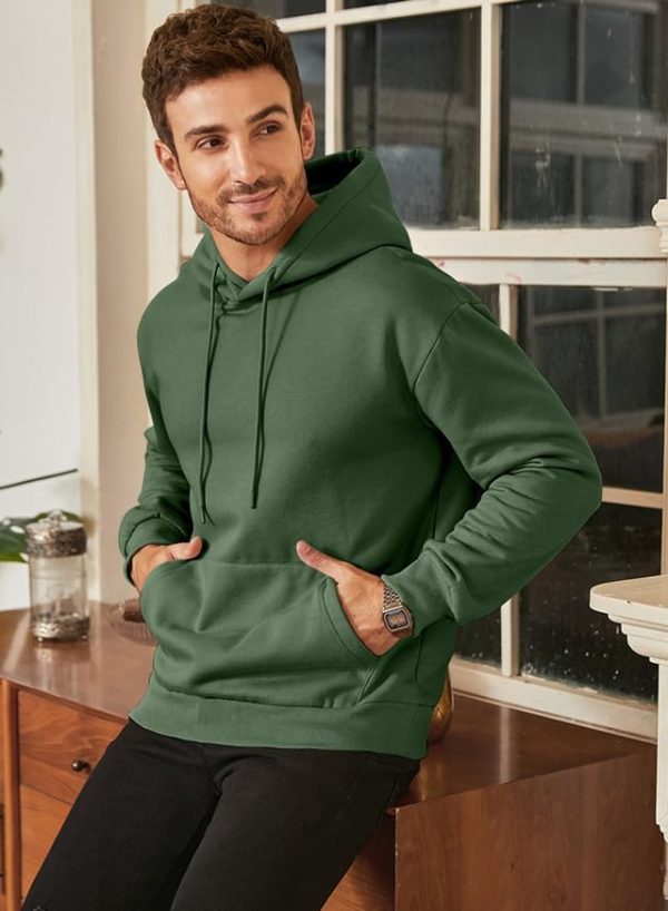 JMIERR Mens Casual Cotton Hooded Collar Drawstring Hoodies Pullover Sweatshirts Casual Long Sleeve Shirts - Image 135