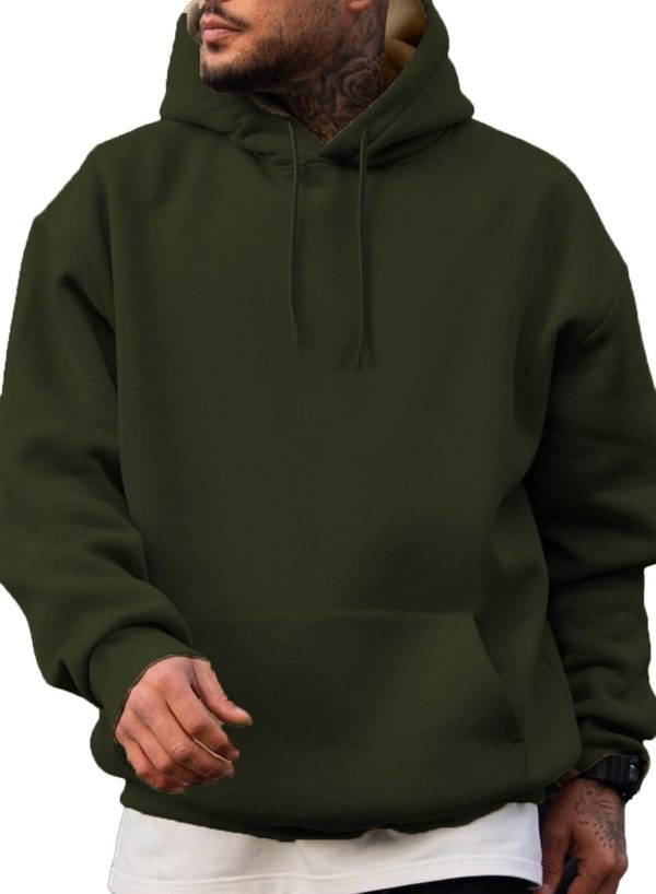 JMIERR Mens Casual Cotton Hooded Collar Drawstring Hoodies Pullover Sweatshirts Casual Long Sleeve Shirts - Image 145